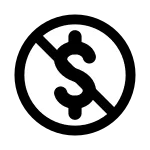 Circled Dollar Sign With Overlaid Backslash SVG Icon